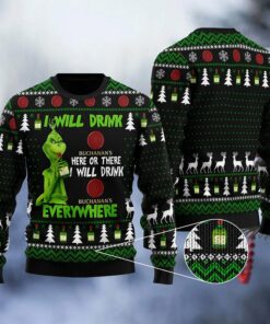 Buchanan Grinch Will Drink Everywhere Ugly Sweater