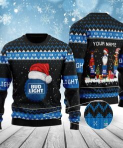 Bud Light Bottle Santa Ugly Sweater