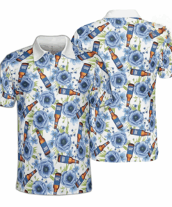 Bud Light Floral Bottle Polo Shirt