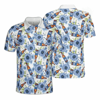 Bud Light Floral Bottle Polo Shirt