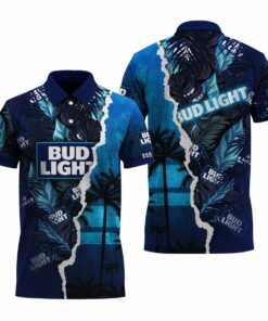 Bud Light Tropical Torn Paper Polo Shirt