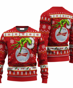 Budweiser Grinch Hand Stock Ugly Sweater