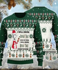 Buffalo Trace Cat Hat Will Drink Everywhere Ugly Sweater