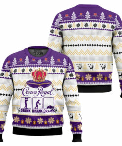 Crown Royal Drink Drank Drunk Ugly Christmas Sweater