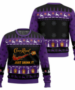 Crown Royal Just Drink It Ugly Christmas Sweater