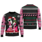 Candy Cane Flamingo Ugly Christmas Sweater