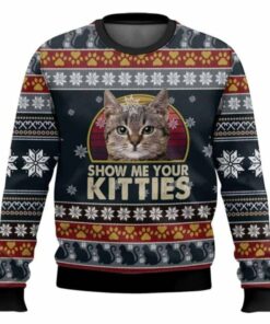 Cat Show Me Your Kitties Ugly Christmas Sweater