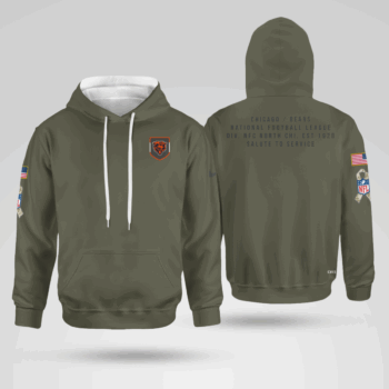 Chicago Bears Olive 2025 Salute to Service Hoodie