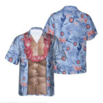Chicago Cubs Chest Illusion Blue Aloha Hawaiian Shirt