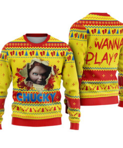 Chucky Ugly Christmas Sweater Wanna Play