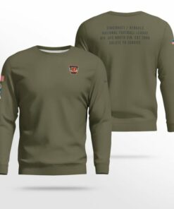 Cincinnati Bengals Olive 2025 Salute to Service Hoodie 1 Cincinnati Bengals Olive 2025 Salute to Service Sweatshirt