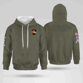 Cleveland Browns Olive 2025 Salute to Service Hoodie