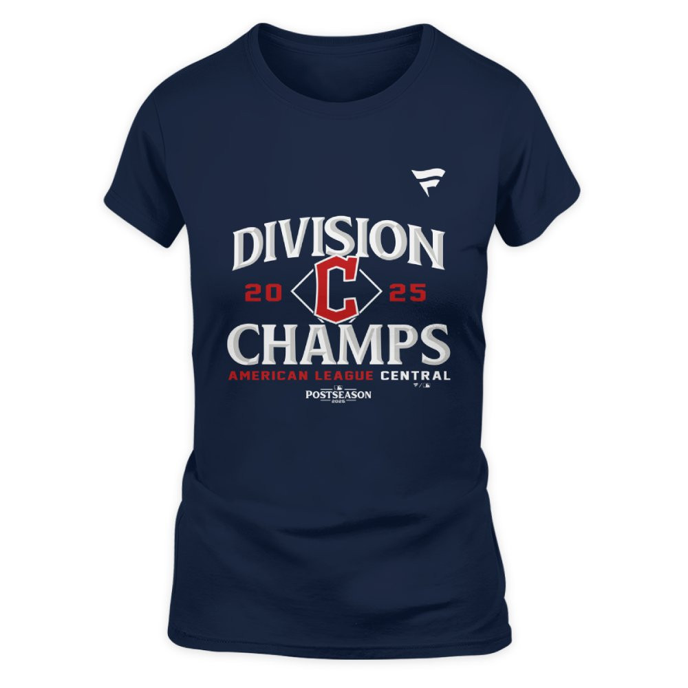 Cleveland Guardians Navy 2025 AL Central Division Champions Locker Room T-Shirt 3