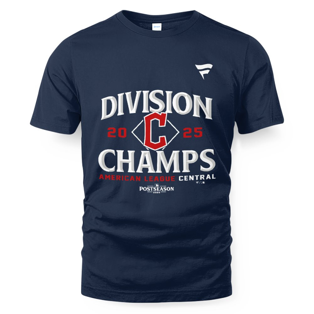 Cleveland Guardians Navy 2025 AL Central Division Champions Locker Room T-Shirt