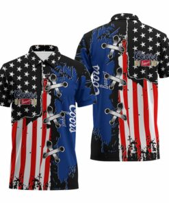 Coors Banquet Patriotic Grunge Flag Polo Shirt