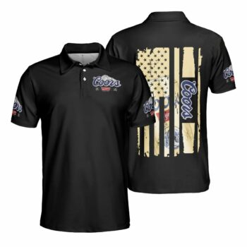 Coors Banquet USA Flag Polo Shirt