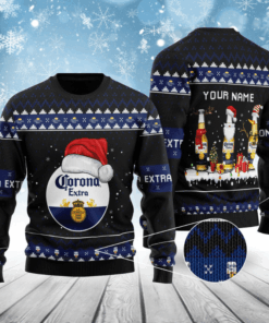 Corona Extra Bottle Santa Ugly Sweater