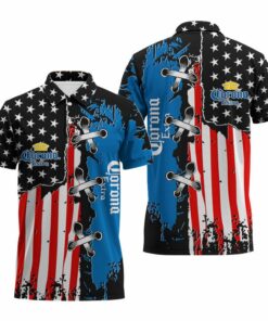 Corona Extra Patriotic Grunge Flag Polo Shirt