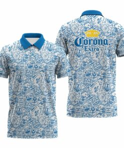 Corona Extra Summer Doodle Art Polo Shirt