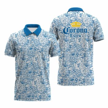 Corona Extra Summer Doodle Art Polo Shirt