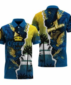 Corona Extra Tropical Torn Paper Polo Shirt