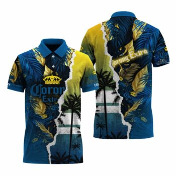 Corona Extra Tropical Torn Paper Polo Shirt