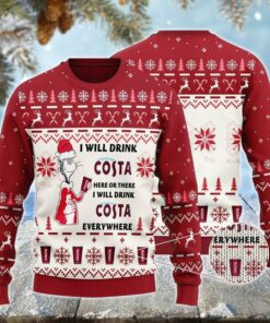 Costa Cat Hat Will Drink Everywhere Ugly Sweater