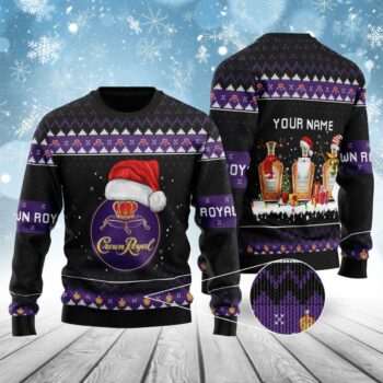 Crown Royal Bottle Santa Ugly Sweater