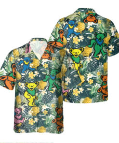 Dancing Bears Pineapple Tropical Forest Grateful Dead Hawaiian Shirt 2 Dancing Bears Pineapple Tropical Forest Grateful Dead Hawaiian Shirt