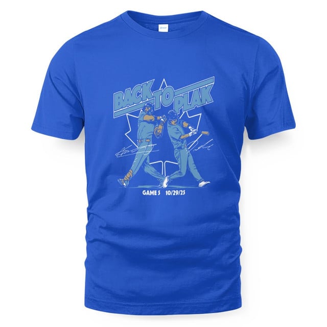 Davis Schneider & Vladimir Guerrero Jr Back-To-Plak T-Shirt Davis Schneider & Vladimir Guerrero Jr Back-To-Plak T-Shirt