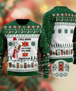 Dos Equis Cat Hat Will Drink Everywhere Ugly Sweater