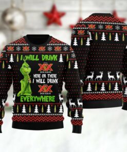 Dos Equis Grinch Will Drink Everywhere Ugly Sweater