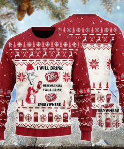 Dr Pepper Cat Hat Will Drink Everywhere Ugly Sweater