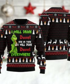 Duvel Grinch Will Drink Everywhere Ugly Sweater