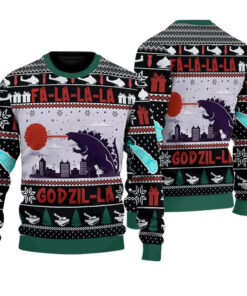 FaLaLaLa Godzil-La Ugly Christmas Sweater