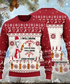 Fireball Cat Hat Will Drink Everywhere Ugly Sweater