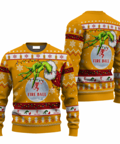Fireball Grinch Hand Stock Ugly Sweater