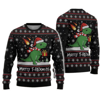 Funny Tree Rex Ugly Christmas Sweater