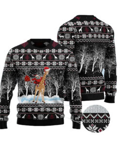 Giraffe And Santa Ugly Christmas Sweater