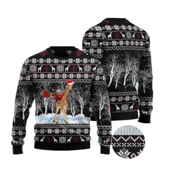 Giraffe And Santa Ugly Christmas Sweater
