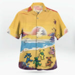 Grateful Dead Dancing Bear On The Beach Hawaiian Shirt
