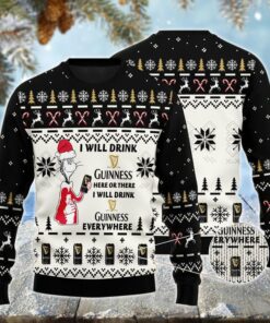 Guinness Cat Hat Will Drink Everywhere Ugly Sweater
