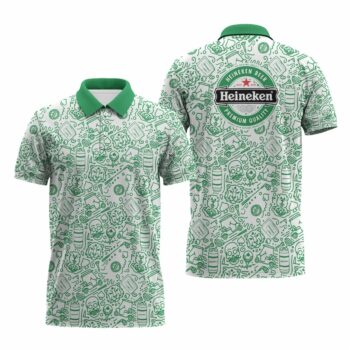 Heineken Summer Doodle Art Polo Shirt