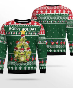 Hoppy Holiday Frog Christmas Tree Ugly Christmas Sweater