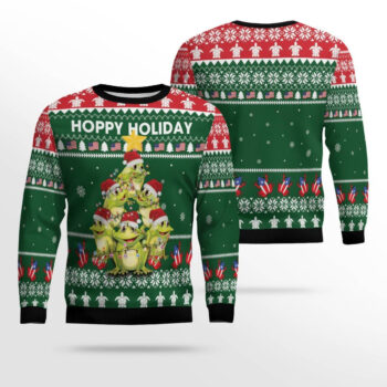 Hoppy Holiday Frog Christmas Tree Ugly Christmas Sweater
