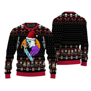 Horror Characters Halloween Ugly Sweater