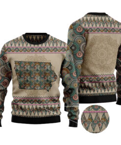 Iowa Mandala Ugly Christmas Sweater