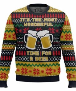 It’s The Most Wonderful Time For A Beer Parody Ugly Christmas Sweater