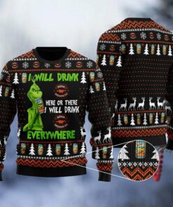Kona Brewing Grinch Will Drink Everywhere Ugly Sweater