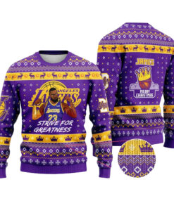 Lebron James Lakers King Merry Christmas Champion Ugly Sweater